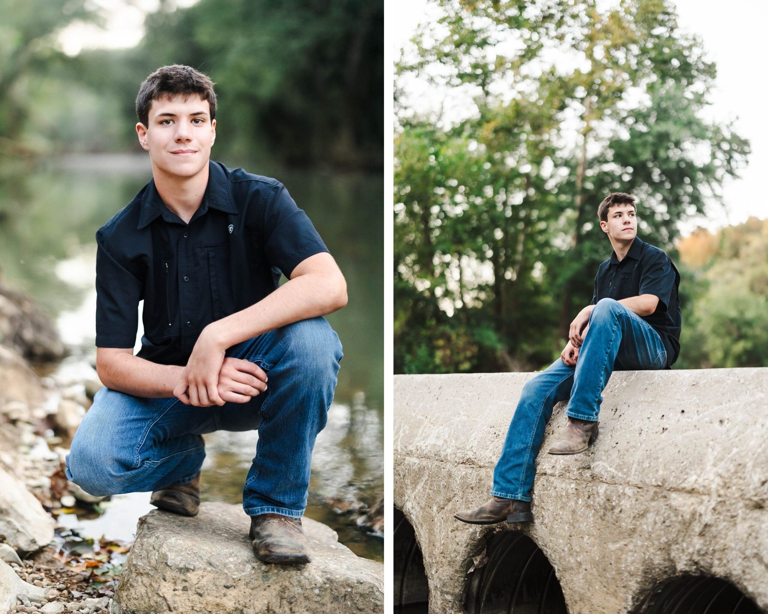 Senior session in Bowling Green Kentucky capturing a high school senior at his favorite creek, shot by Jordan Z Photography