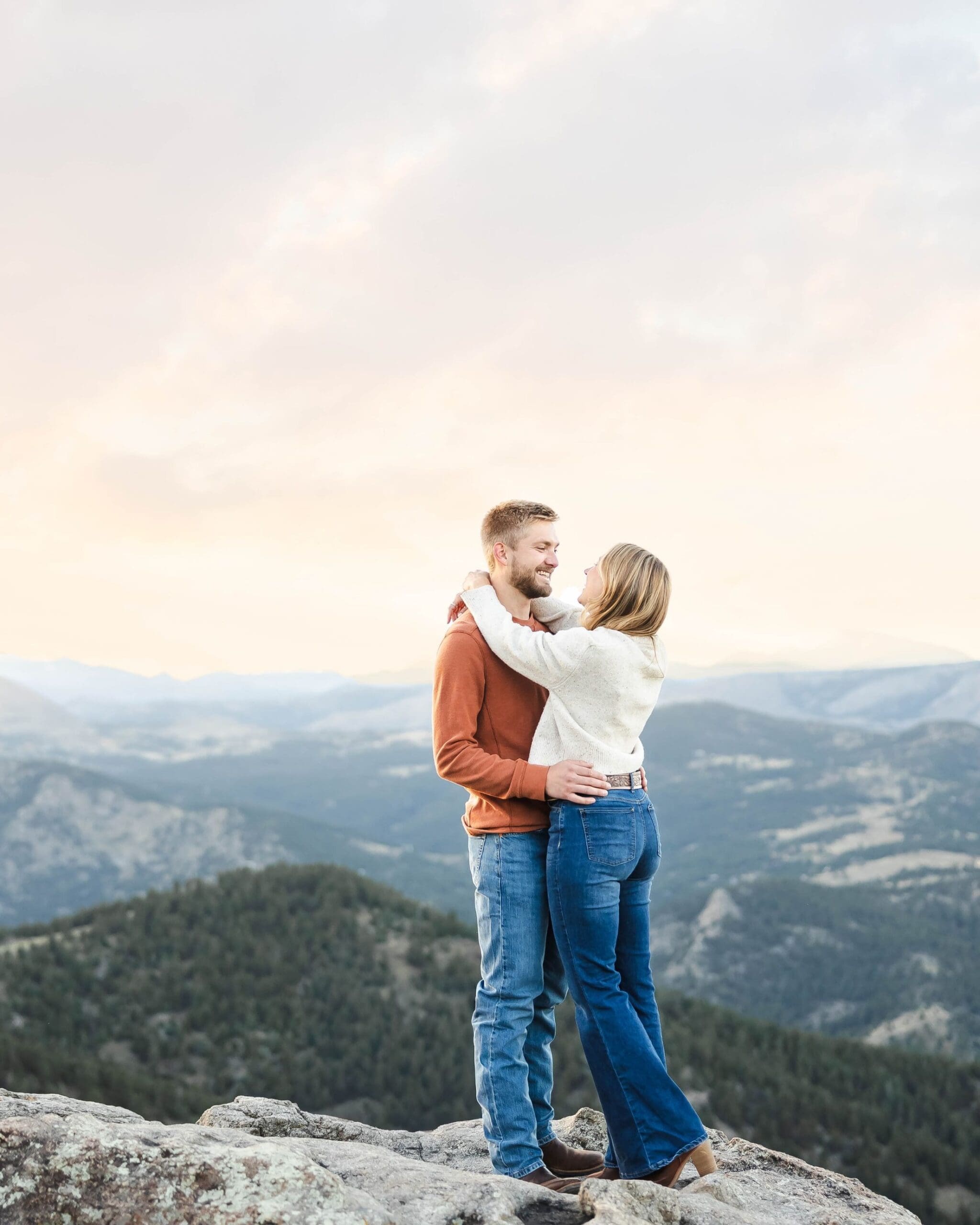 Romantic engagement session at sunset taken on the top of Lost Gulch Trailhead in Boulder, Colorado, taken by Jordan Z Photography. 