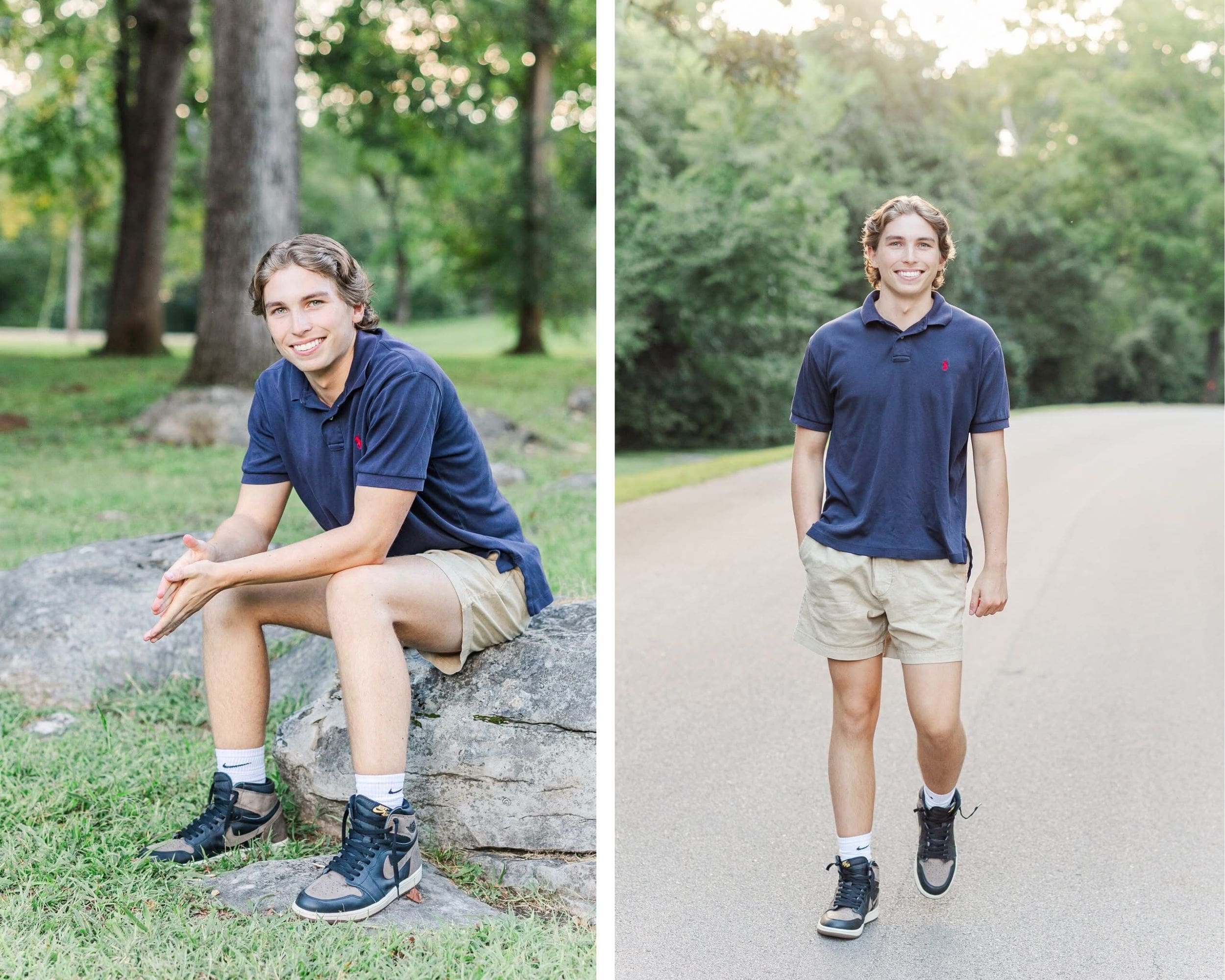 Senior session in the spring at Hobson's Grove in Bowling Green, Kentucky