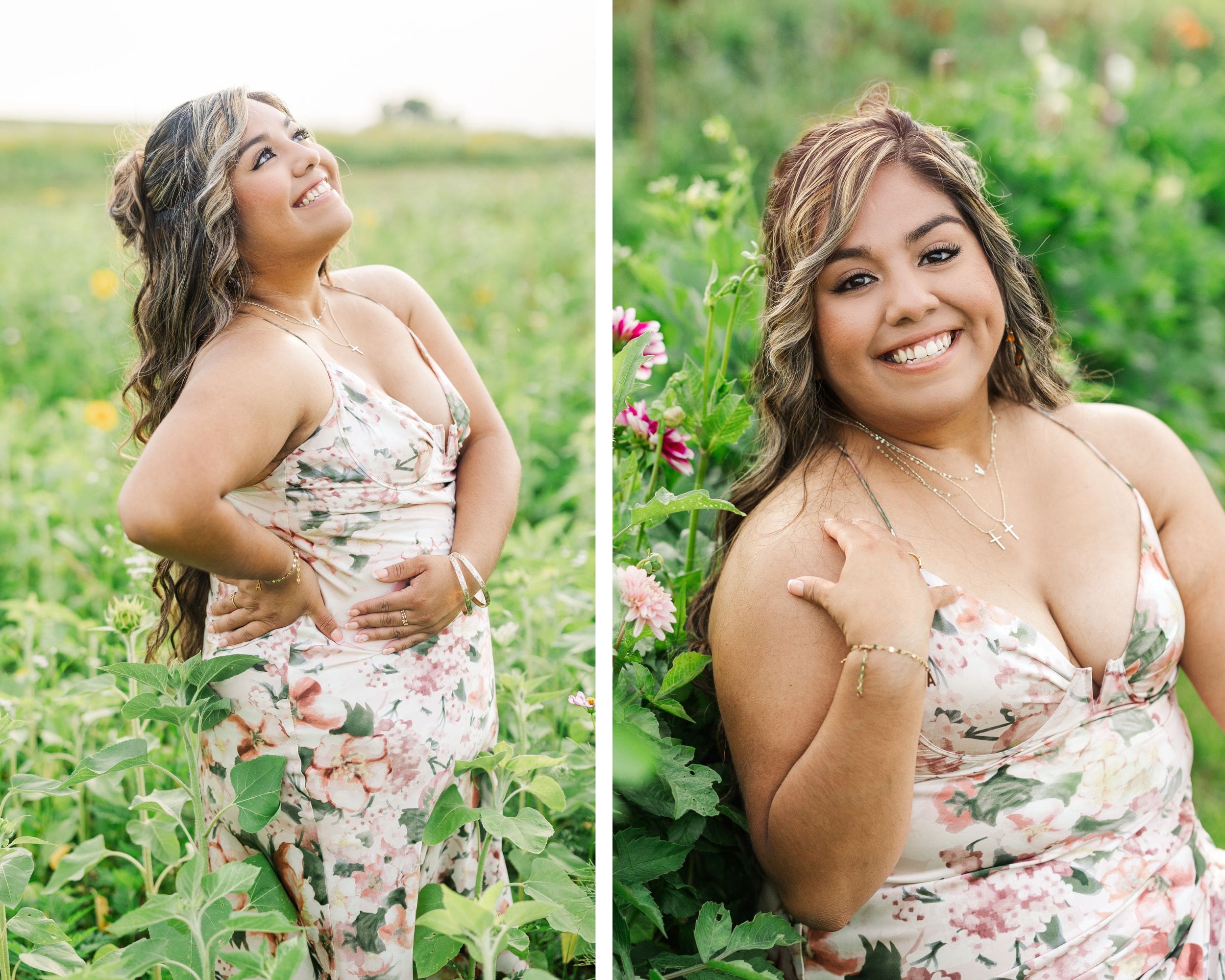 Senior session in seasonal flower fields at River Bend Blooms in Scottsville, Kentucky