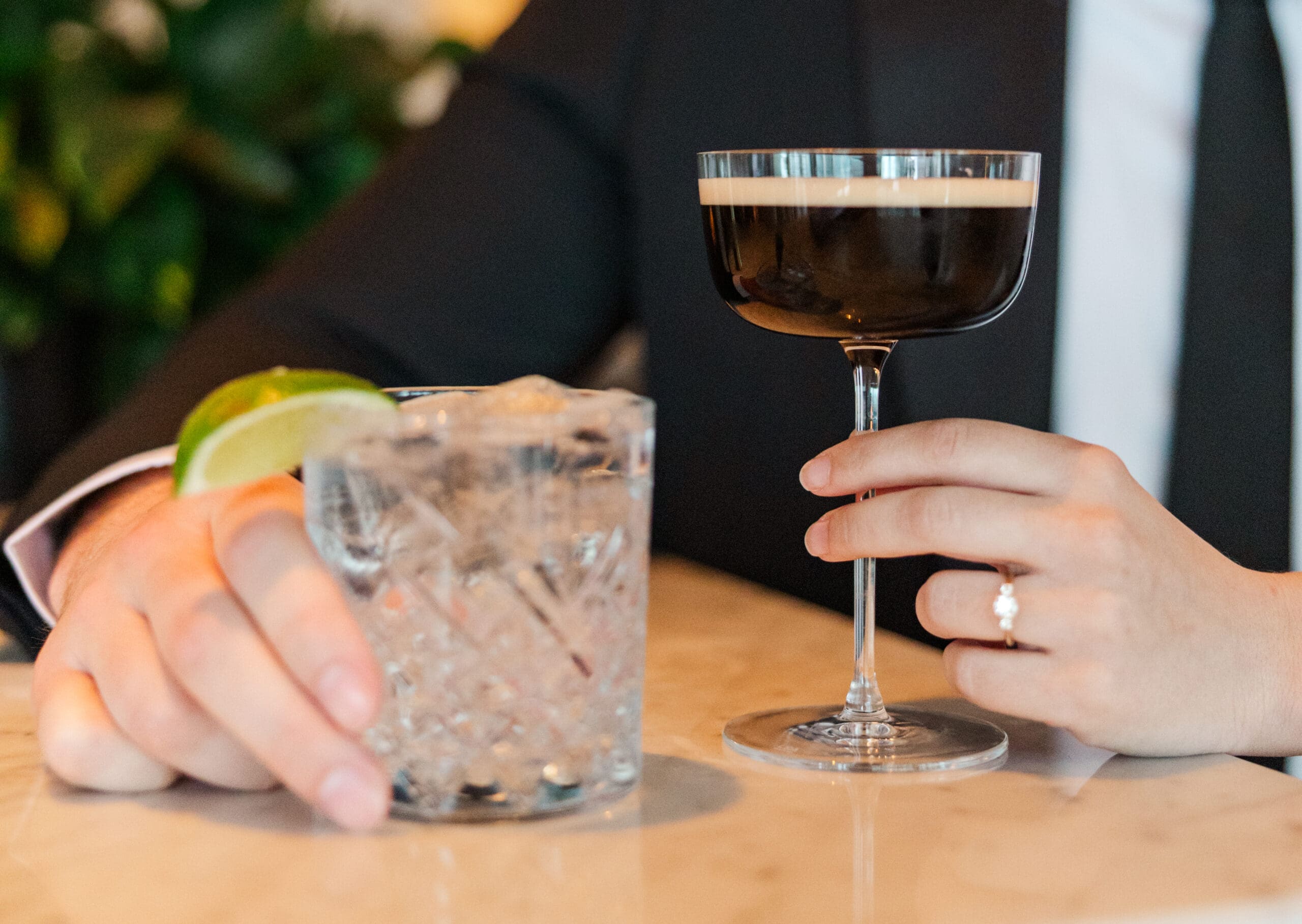Ginger tonic and Expresso martini made by InterContinental Indianapolis, shot by Jordan Z Photography