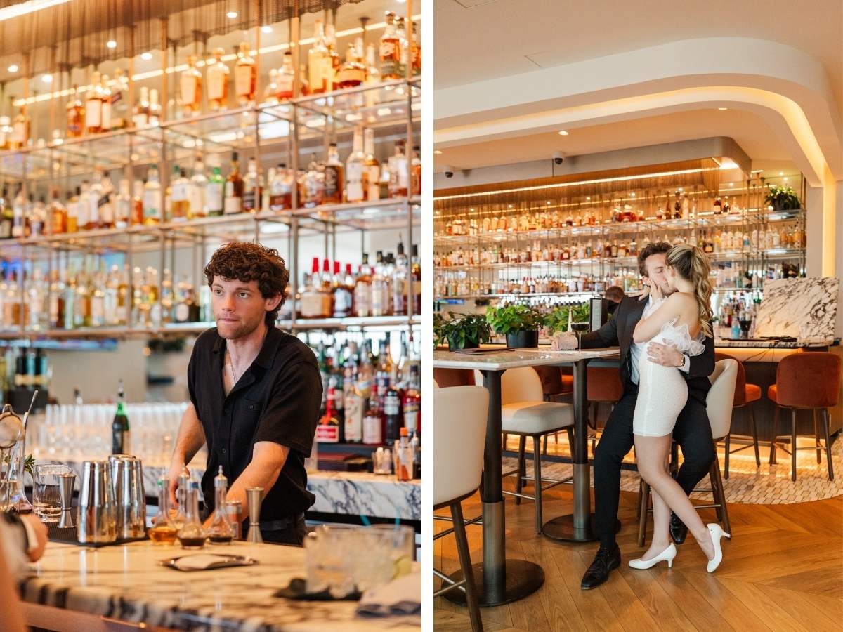 Engagement session at InterContinental Indianapolis at their rooftop bar, shot by Jordan Z Photography