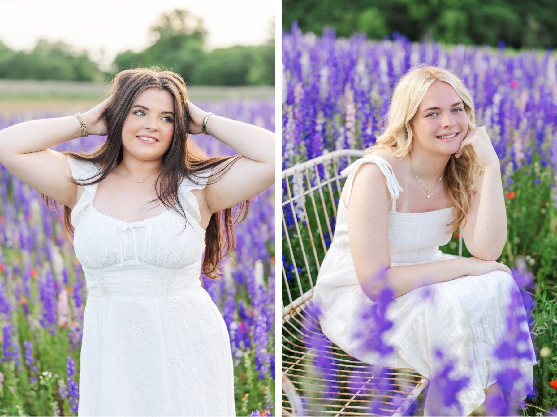 Jordan Z Photography senior rep team creating memories together in a stunning purple flower field at sunset in Scottsville Kentucky.